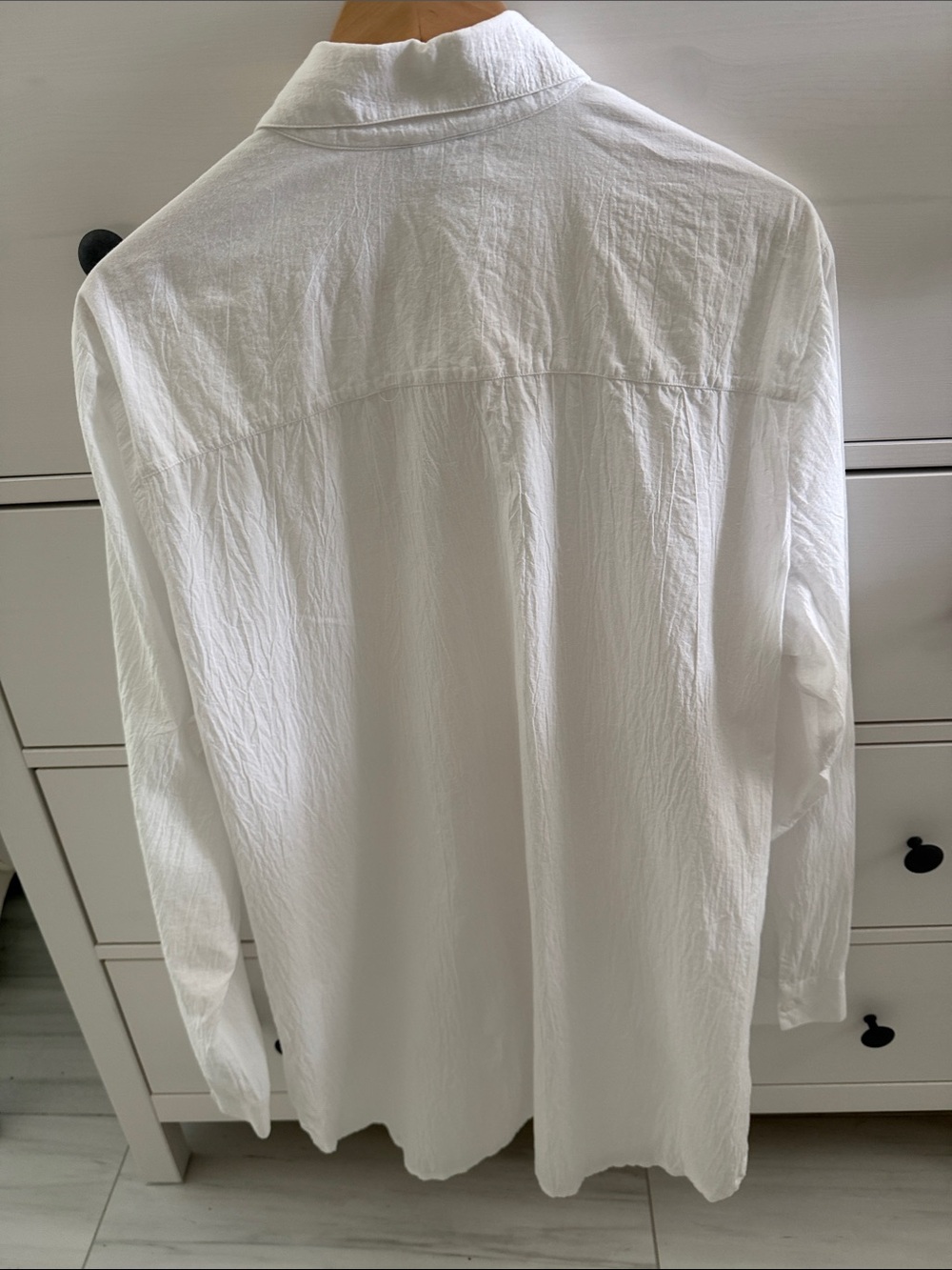 Tommy Bahama White Long-Sleeve Oversized Crinkled Cotton Button Down Shirt Sz XL - Picture 4 of 7